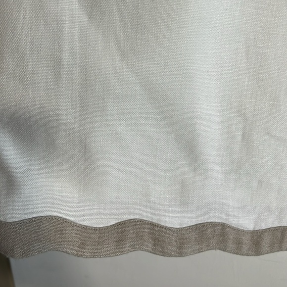 J.Crew White Sleeveless Midi Dress with Beige Trim - Picture 5 of 7